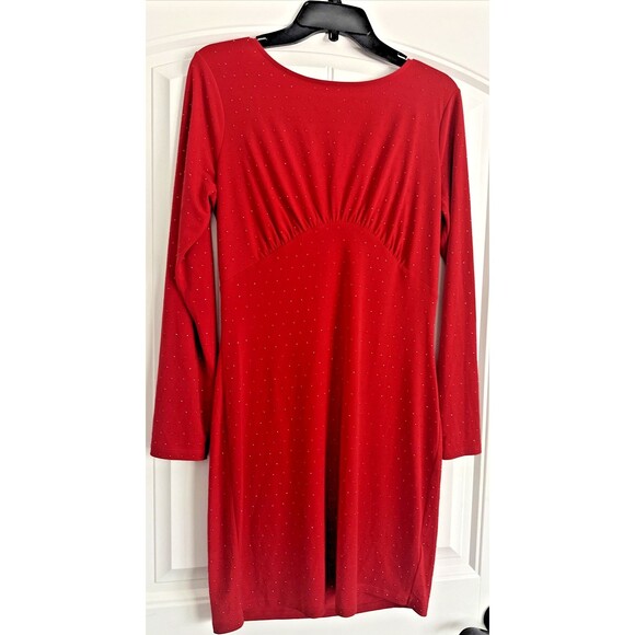 Michael Kors Women's Studded Long-Sleeve Bodycon Dress Crimson Red Size M - Picture 7 of 16